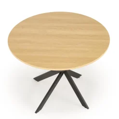 Garnero Arredamenti Tavolo rotondo 100x100cm moderno rovere nero Dormelada Rovere - Nero Discount