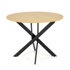 Garnero Arredamenti Tavolo rotondo 100x100cm moderno rovere nero Dormelada Rovere - Nero Discount