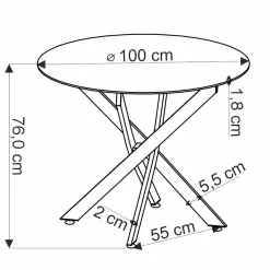 Garnero Arredamenti Tavolo rotondo 100x100cm moderno rovere nero Dormelada Rovere - Nero Discount