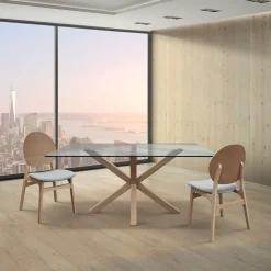 Garnero Arredamenti Tavolo 160x90 cm da interno in vetro rovere Edra