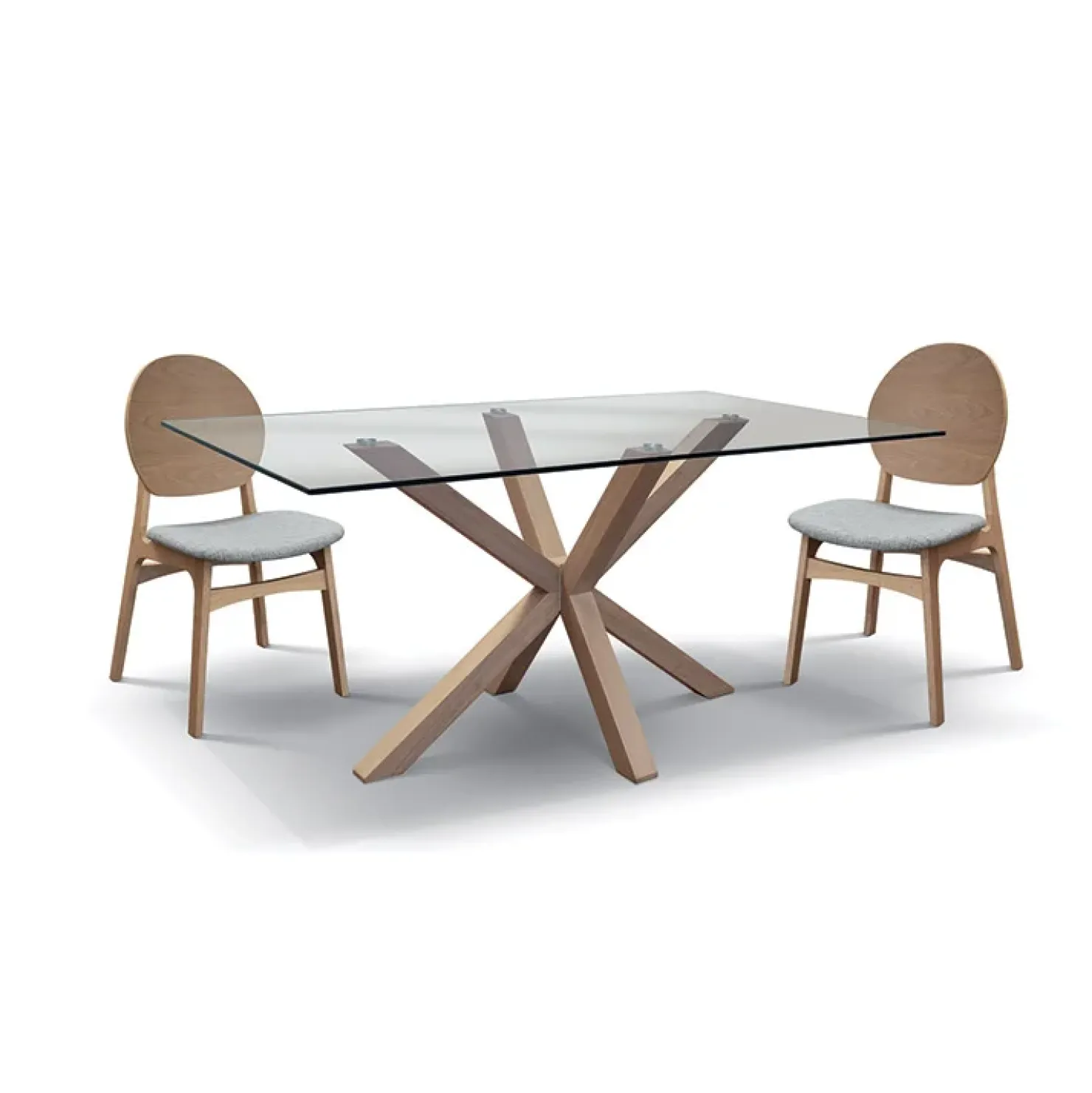 Garnero Arredamenti Tavolo 160x90 cm da interno in vetro rovere Edra