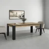 Garnero Arredamenti Tavolo 195x100 cm moderno rovere rustico nero Ilyssa Online