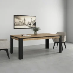 Garnero Arredamenti Tavolo 195x100 cm moderno rovere rustico nero Ilyssa Online