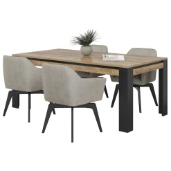 Garnero Arredamenti Tavolo 195x100 cm moderno rovere rustico nero Ilyssa Online