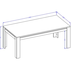 Garnero Arredamenti Tavolo 195x100 cm moderno rovere rustico nero Ilyssa Online