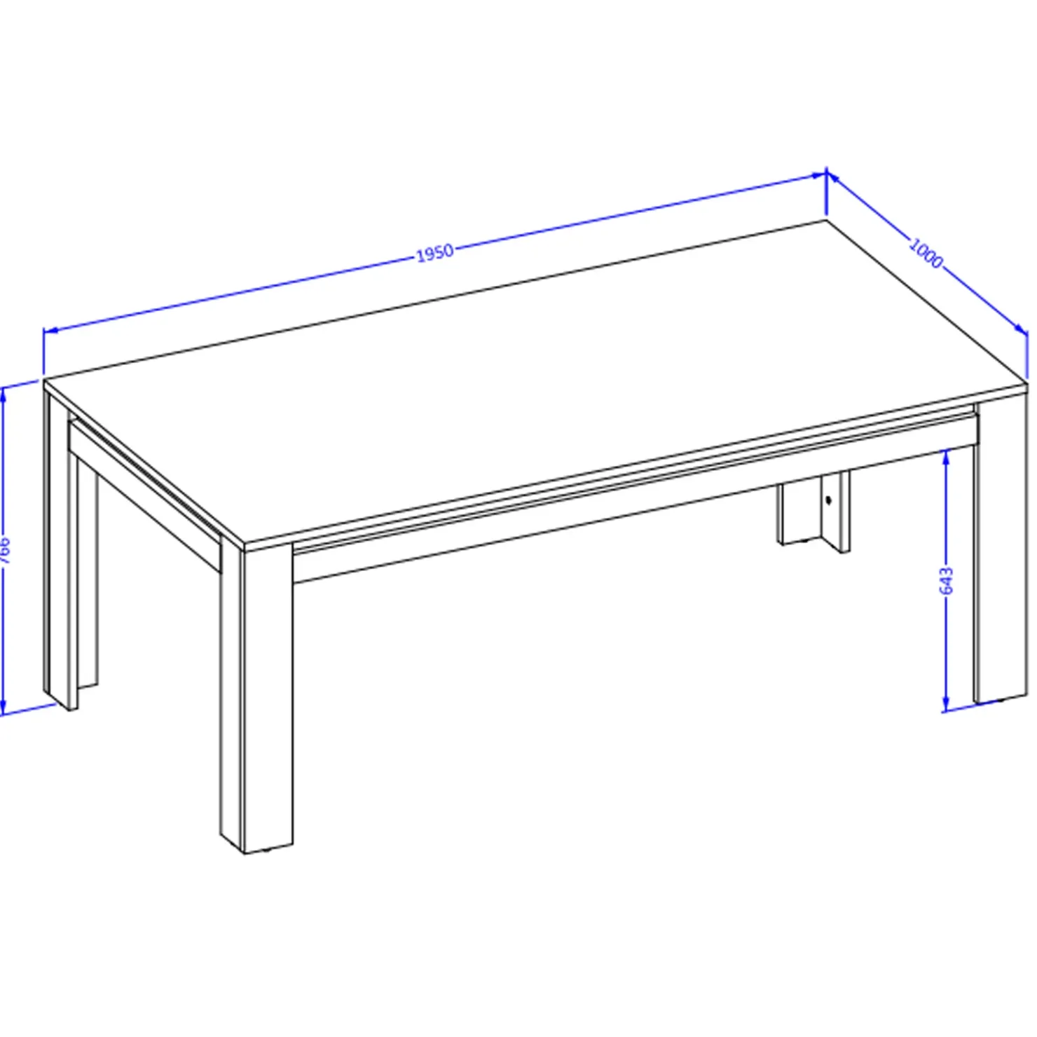 Garnero Arredamenti Tavolo 195x100 cm moderno rovere rustico nero Ilyssa Online