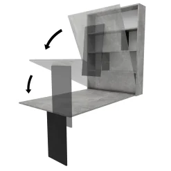 Garnero Arredamenti Tavolo 135x203cm a scomparsa moderno rettangolare cemento nero Hope Cemento - Nero Outlet