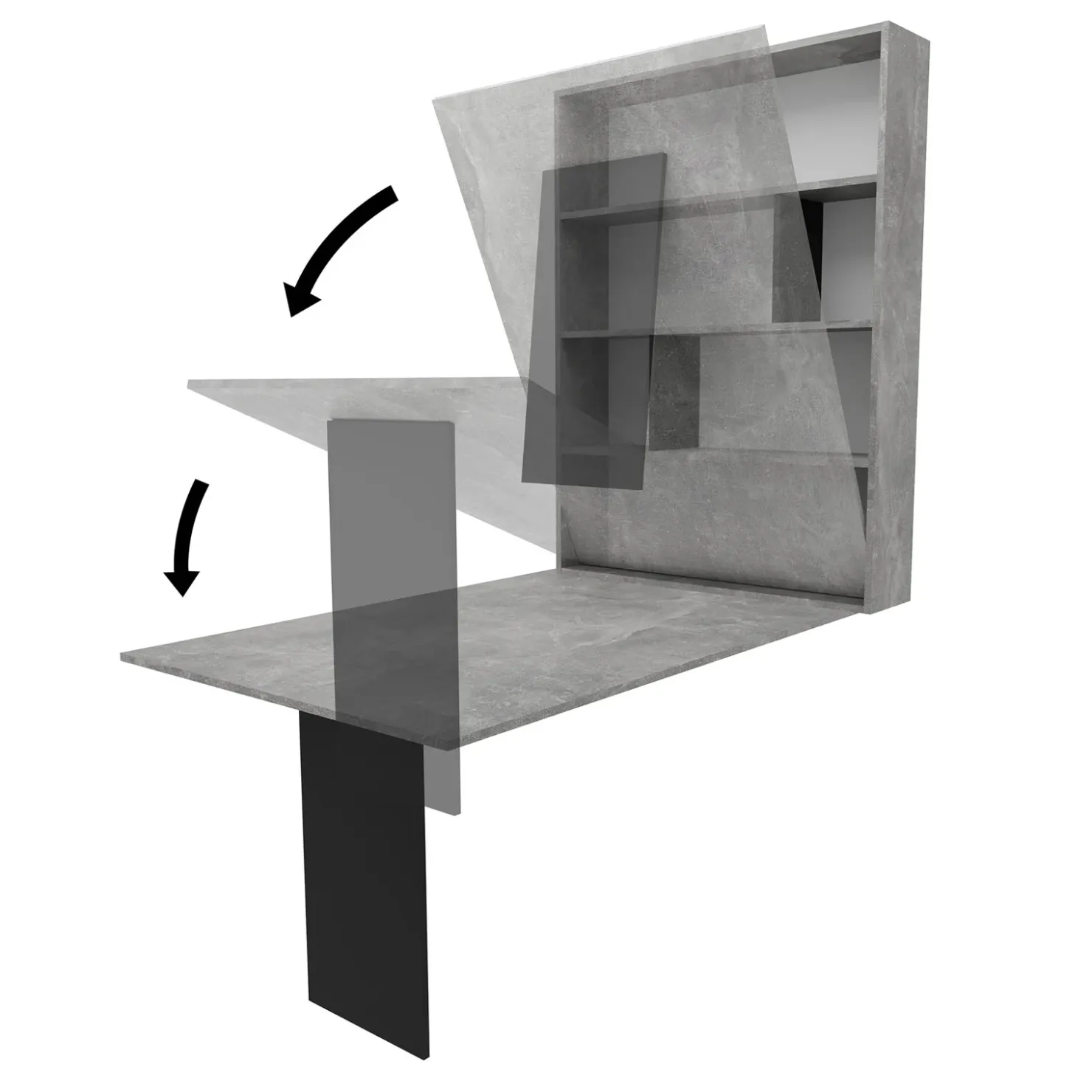 Garnero Arredamenti Tavolo 135x203cm a scomparsa moderno rettangolare cemento nero Hope Cemento - Nero Outlet