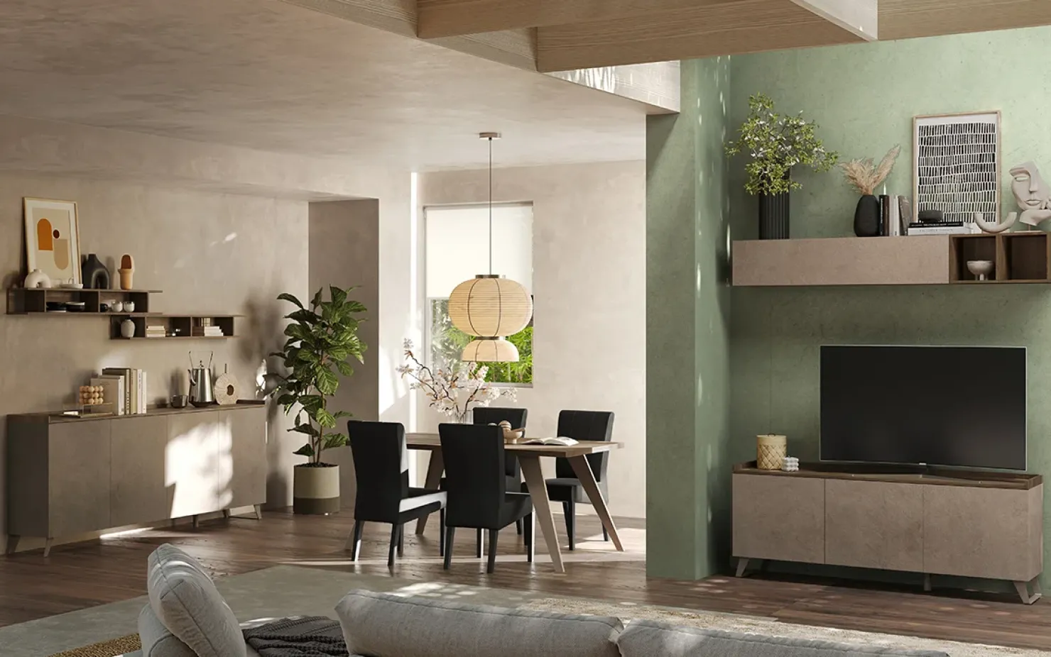 Garnero Arredamenti Tavolo 180x90cm bronzo rovere scuro Jonson Tortora - Noce Clearance