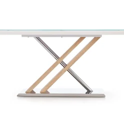 Garnero Arredamenti Tavolo 160x90cm da pranzo in vetro bianco acciaio cromato Mango Gihome® Outlet