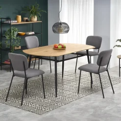 Garnero Arredamenti Tavolo 160x90cm da pranzo moderno rovere dorato nero Wilson Sale