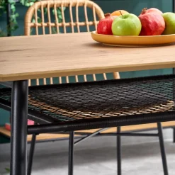 Garnero Arredamenti Tavolo 160x90cm da pranzo moderno rovere dorato nero Wilson Sale