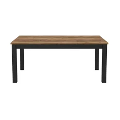 Garnero Arredamenti Tavolo 180x77cm da pranzo rettangolare quercia nero opaco Nebraska Rovere Rustico - Nero opaco New
