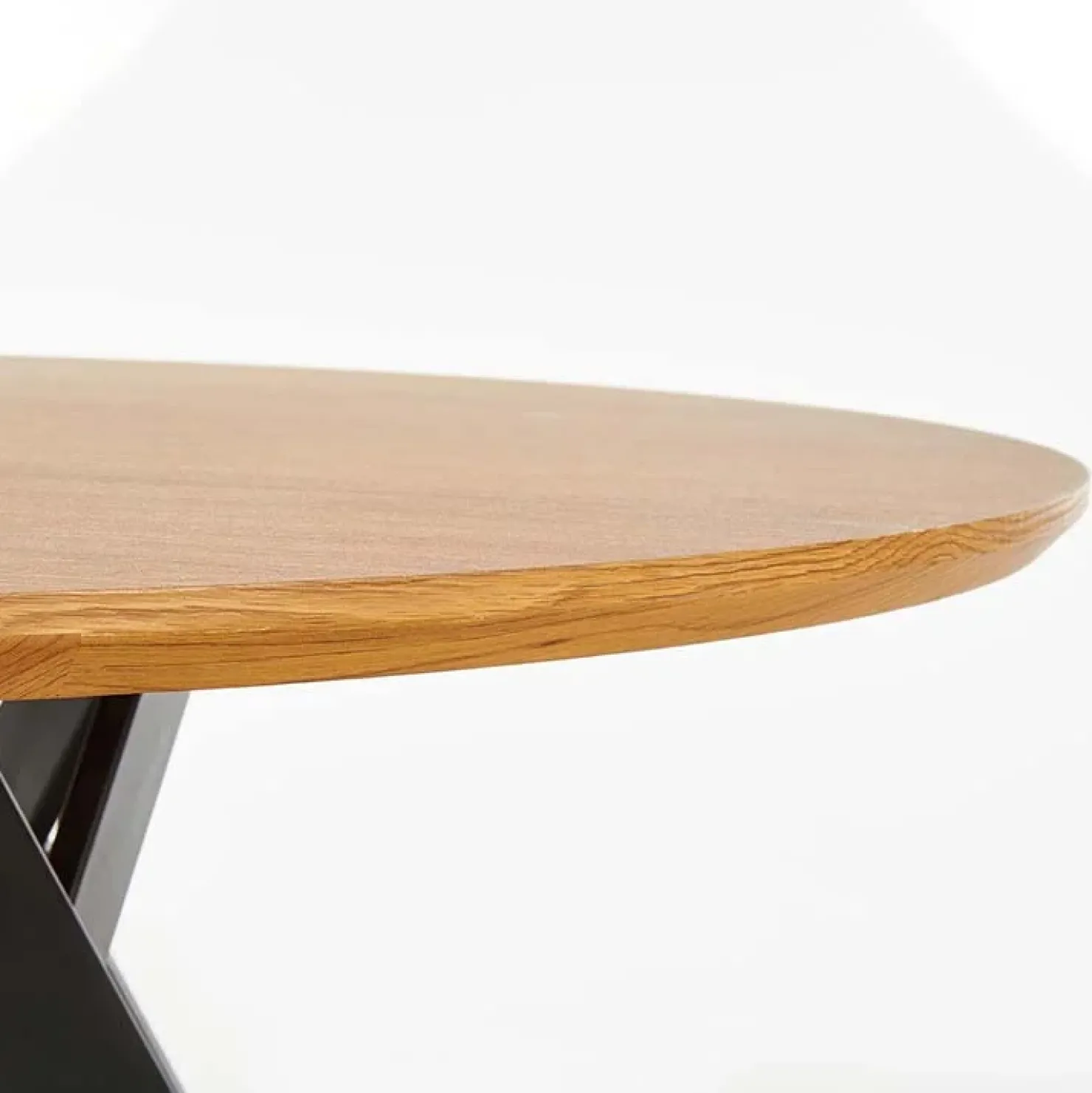 Garnero Arredamenti Tavolo 120x120cm da pranzo rotondo rovere miele acciaio nero Edessa Sale