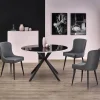 Garnero Arredamenti Tavolo 120x120cm da pranzo rotondo moderno vetro nero Anice Gihome® Sale