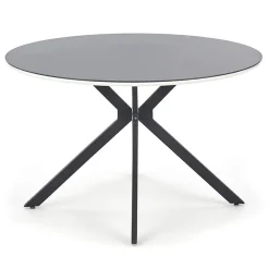 Garnero Arredamenti Tavolo 120x120cm da pranzo rotondo moderno vetro nero Anice Gihome® Sale