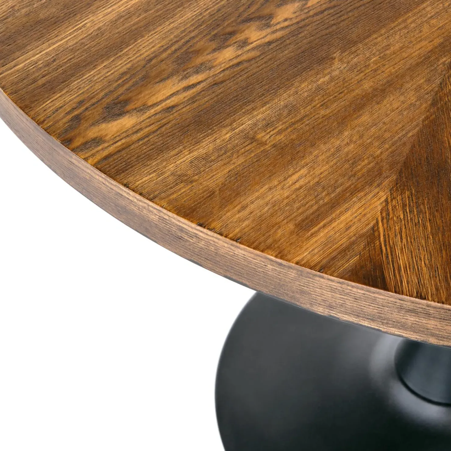 Garnero Arredamenti Tavolo 100x100cm da pranzo rotondo moderno noce acciaio nero Lukla Online