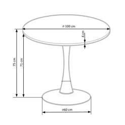 Garnero Arredamenti Tavolo 100x100cm da pranzo rotondo moderno noce acciaio nero Lukla Online