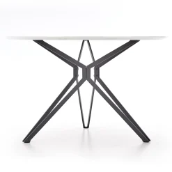 Garnero Arredamenti Tavolo 120x120cm da pranzo rotondo bianco nero Margherita Gihome® Bianco Lucido - Nero New