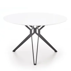 Garnero Arredamenti Tavolo 120x120cm da pranzo rotondo bianco nero Margherita Gihome® Bianco Lucido - Nero New