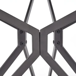 Garnero Arredamenti Tavolo 120x120cm da pranzo rotondo bianco nero Margherita Gihome® Bianco Lucido - Nero New