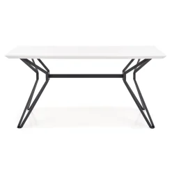 Garnero Arredamenti Tavolo 160x90cm design rettangolare laccato bianco lucido nero Ercole Hot