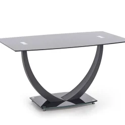 Garnero Arredamenti Tavolo 140x80cm in vetro moderno industrial nero Aidan Gihome® Sale