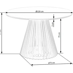Garnero Arredamenti Tavolo 120x120cm rotondo da pranzo rovere chiaro nero Reno Best