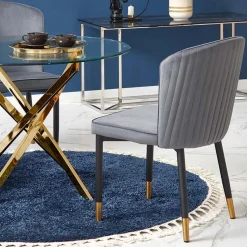 Garnero Arredamenti Tavolo 100x100cm rotondo in vetro acciaio cromato Minerva Gihome® Oro Best