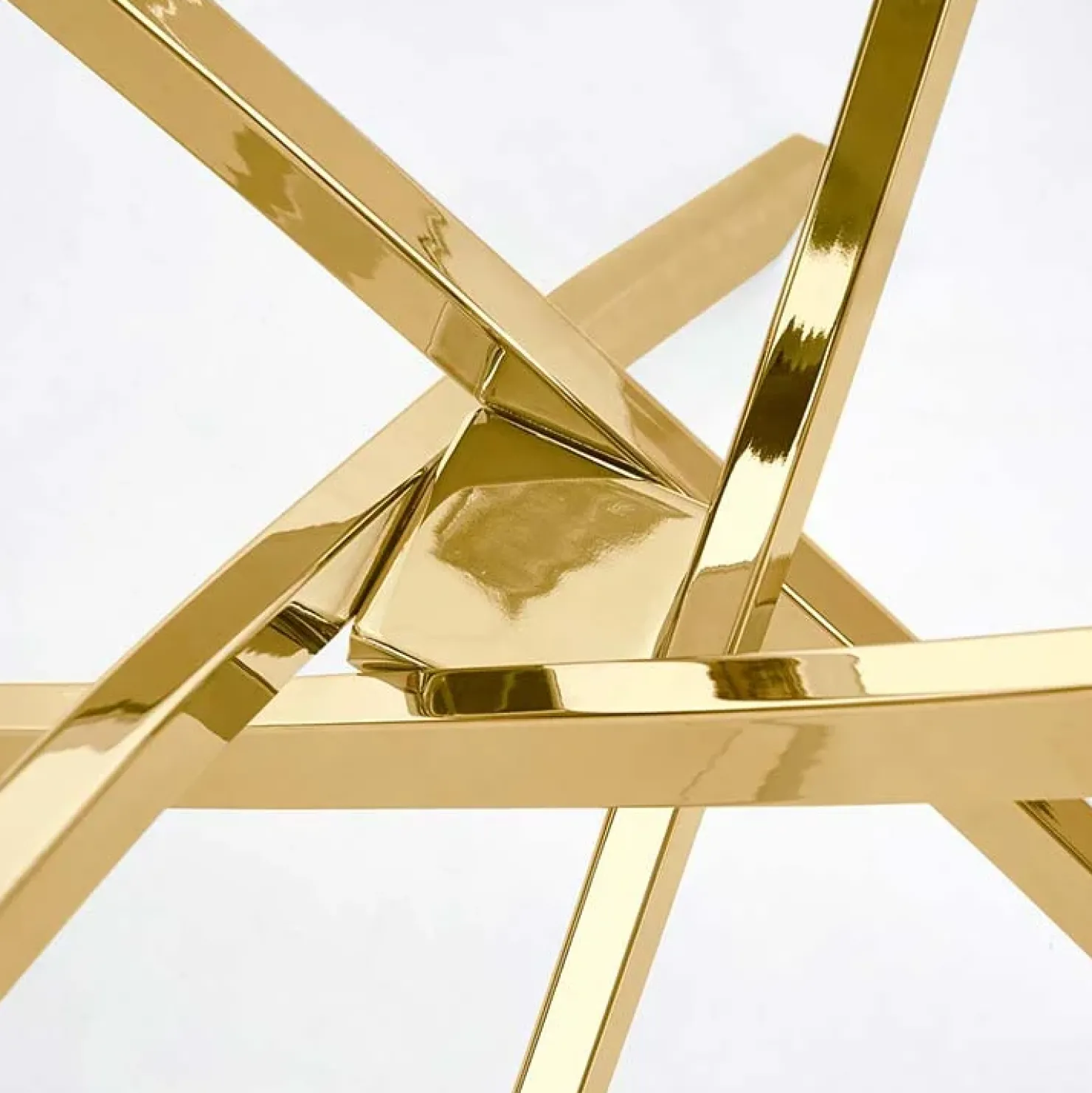 Garnero Arredamenti Tavolo 100x100cm rotondo in vetro acciaio cromato Minerva Gihome® Oro Best