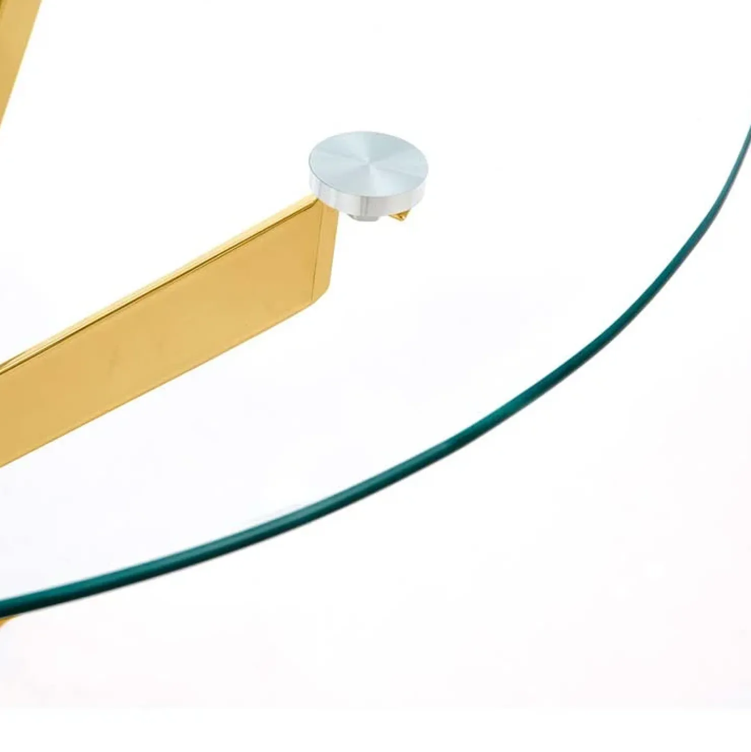 Garnero Arredamenti Tavolo 100x100cm rotondo in vetro acciaio cromato Minerva Gihome® Oro Best