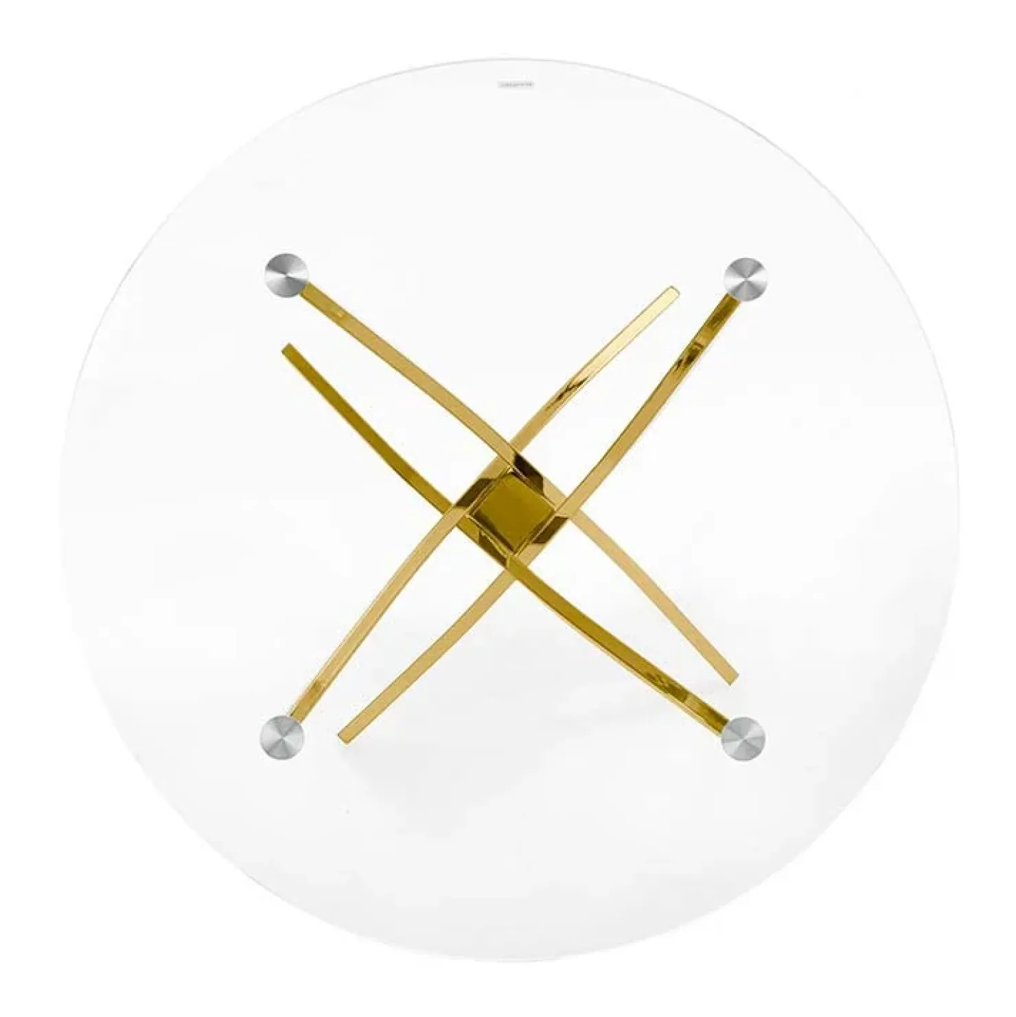 Garnero Arredamenti Tavolo 100x100cm rotondo in vetro acciaio cromato Minerva Gihome® Oro Best