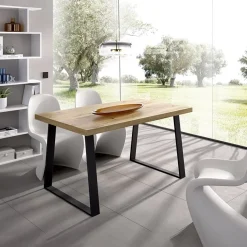 Garnero Arredamenti Tavolo 140x90cm rovere gambe nere Mesa Sale