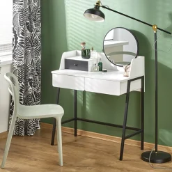 Garnero Arredamenti Toeletta da trucco con specchio 80x120cm bianco nero Miralda Sale