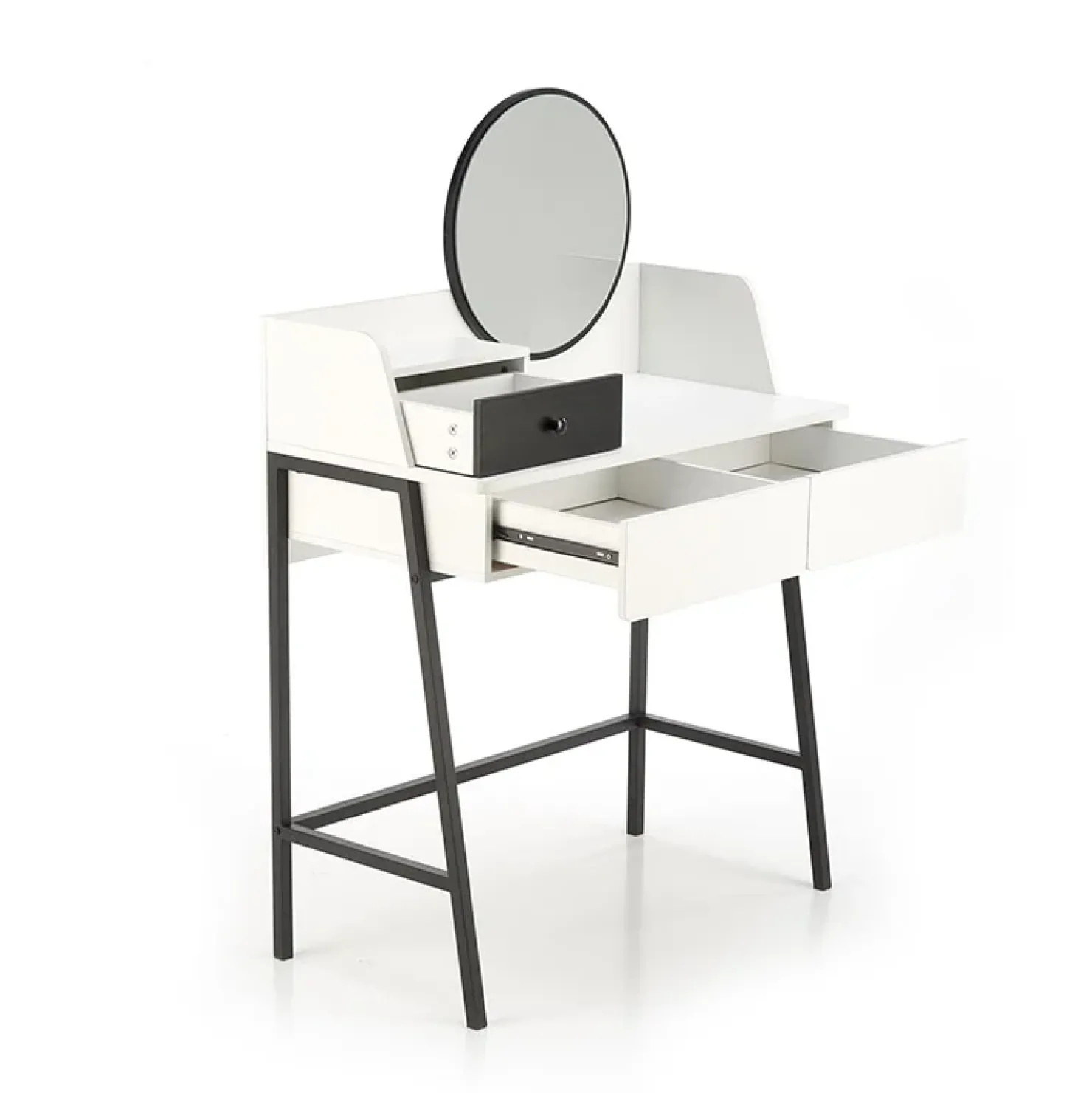 Garnero Arredamenti Toeletta da trucco con specchio 80x120cm bianco nero Miralda Sale