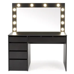 Garnero Arredamenti Toeletta da trucco con specchio 120x140cm con LED nero Cherie Nero Opaco Best
