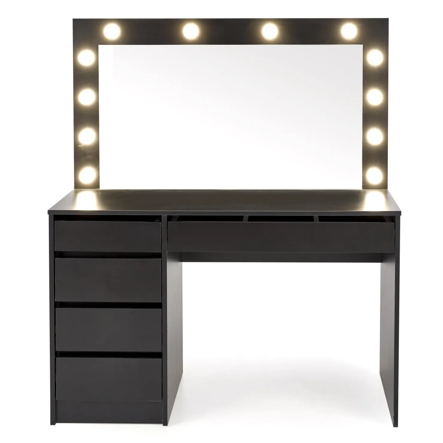 Garnero Arredamenti Toeletta da trucco con specchio 120x140cm con LED nero Cherie Nero Opaco Best