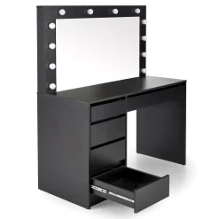 Garnero Arredamenti Toeletta da trucco con specchio 120x140cm con LED nero Cherie Nero Opaco Best