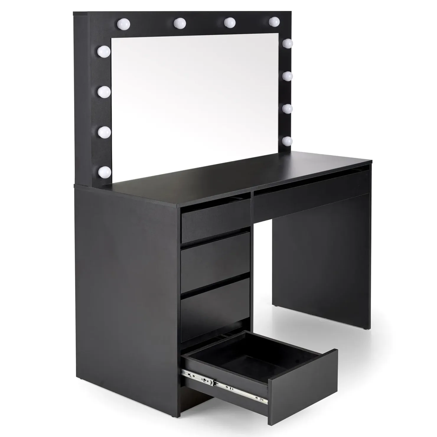 Garnero Arredamenti Toeletta da trucco con specchio 120x140cm con LED nero Cherie Nero Opaco Best