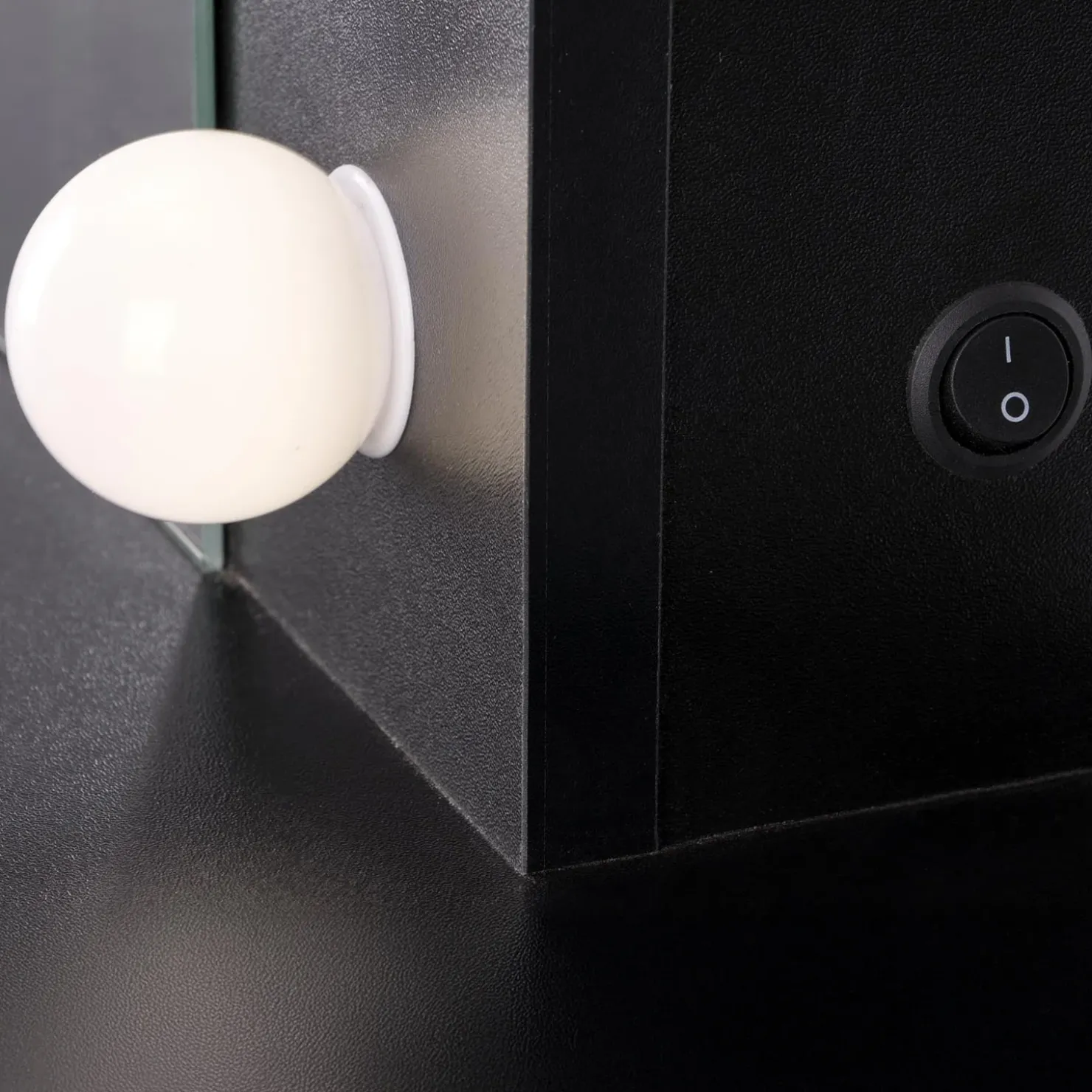 Garnero Arredamenti Toeletta da trucco con specchio 120x140cm con LED nero Cherie Nero Opaco Best