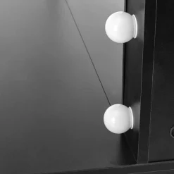 Garnero Arredamenti Toeletta da trucco con specchio 120x140cm con LED nero Cherie Nero Opaco Best