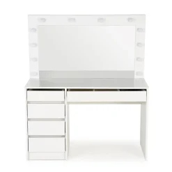 Garnero Arredamenti Toeletta da trucco con specchio 120x140cm con LED bianco Cherie Bianco Opaco Sale