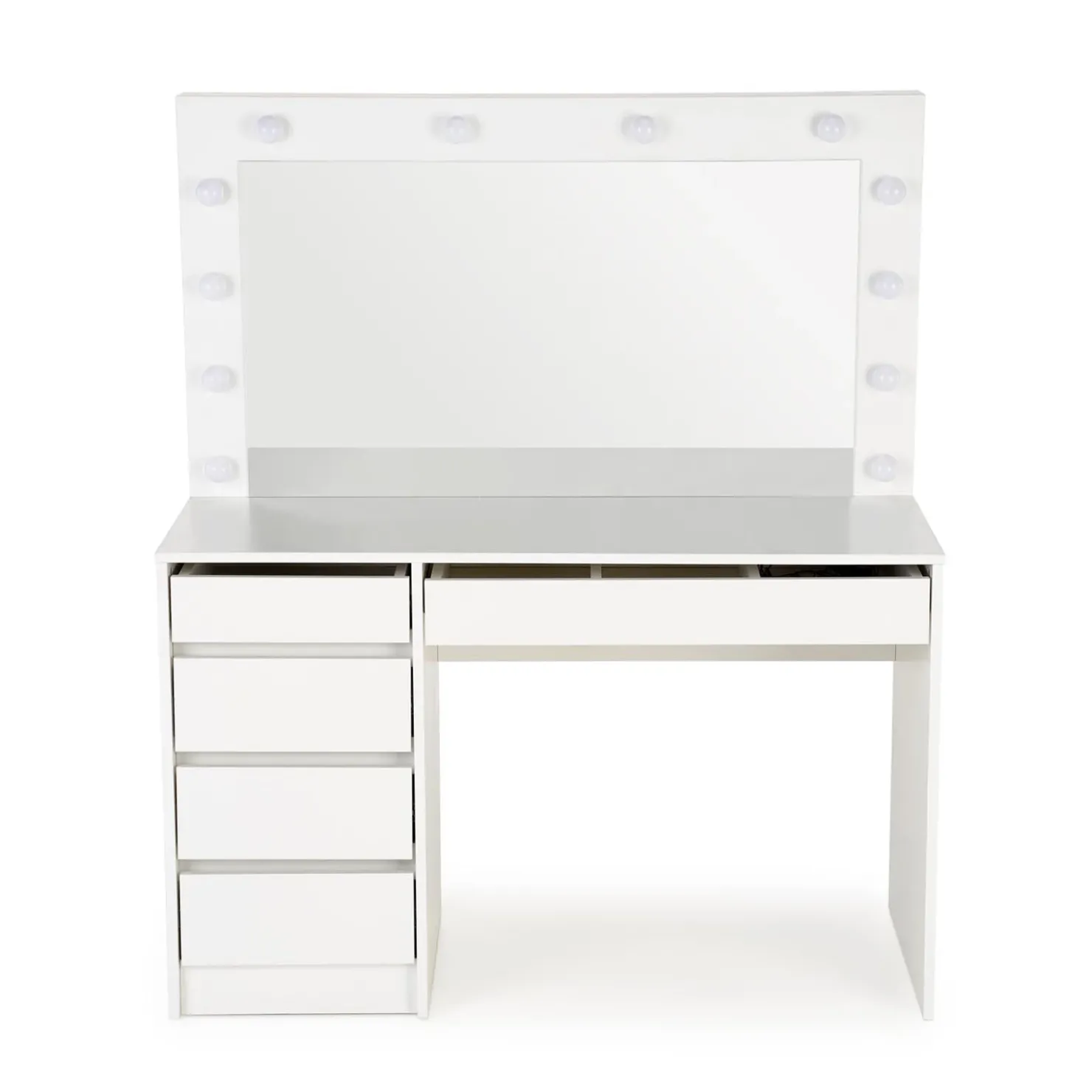 Garnero Arredamenti Toeletta da trucco con specchio 120x140cm con LED bianco Cherie Bianco Opaco Sale