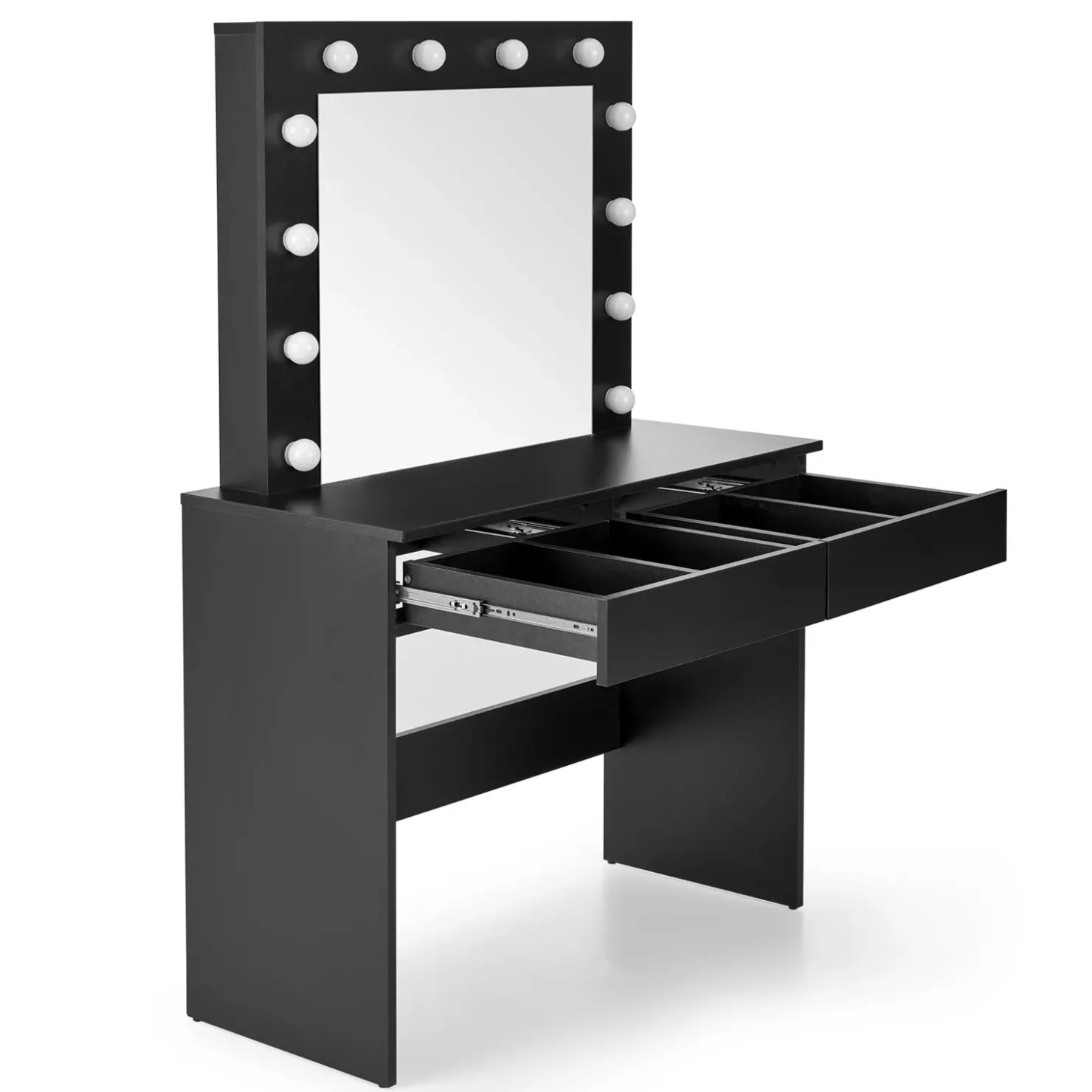 Garnero Arredamenti Toeletta da trucco con specchio 94x140cm con LED nero Bloom Nero Opaco Best