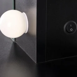 Garnero Arredamenti Toeletta da trucco con specchio 94x140cm con LED nero Bloom Nero Opaco Best