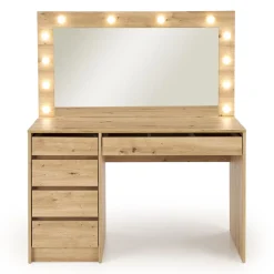 Garnero Arredamenti Toeletta da trucco con specchio 120x140cm con LED Cherie Rovere Discount