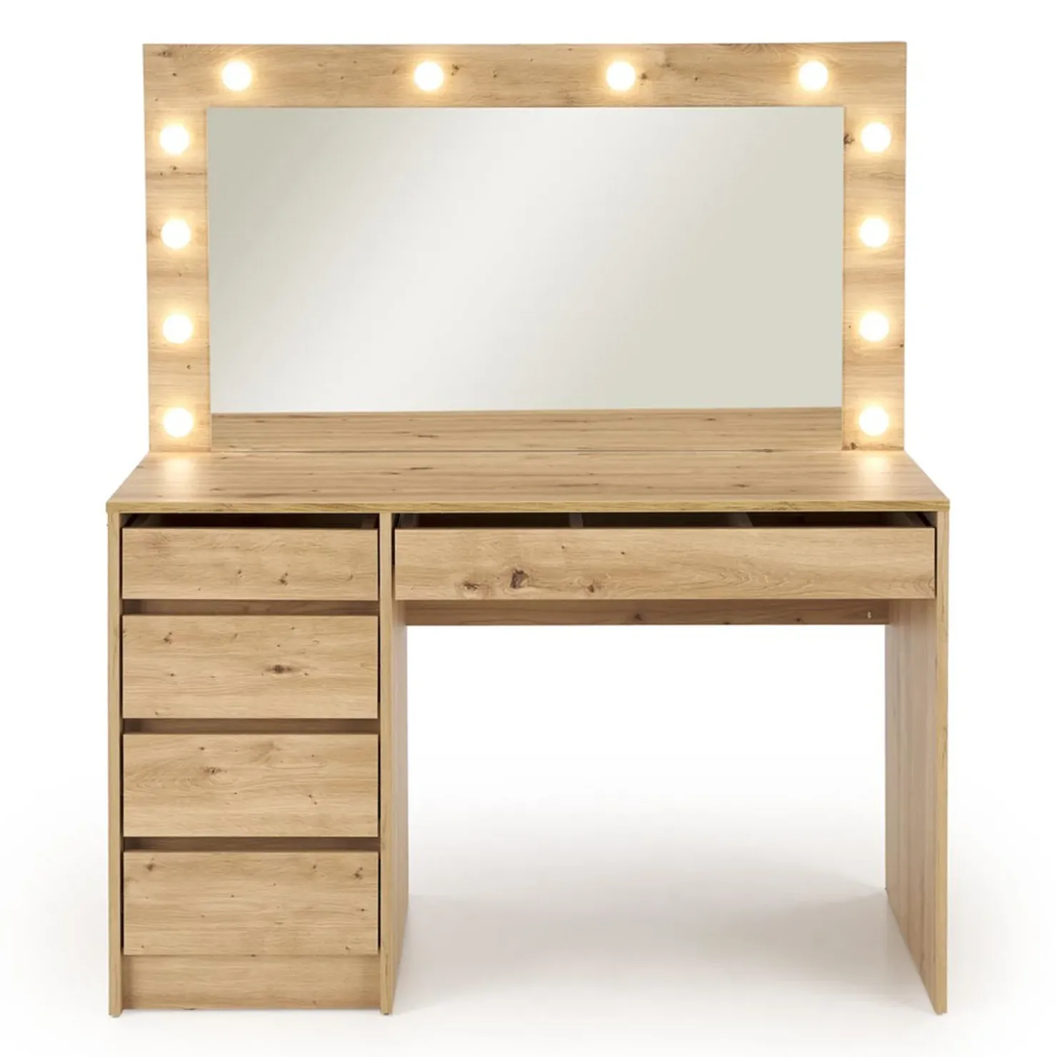 Garnero Arredamenti Toeletta da trucco con specchio 120x140cm con LED Cherie Rovere Discount