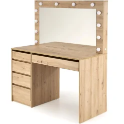 Garnero Arredamenti Toeletta da trucco con specchio 120x140cm con LED Cherie Rovere Discount