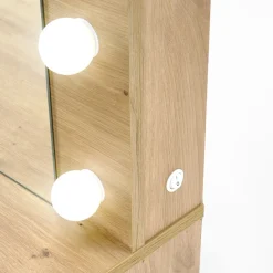 Garnero Arredamenti Toeletta da trucco con specchio 120x140cm con LED Cherie Rovere Discount