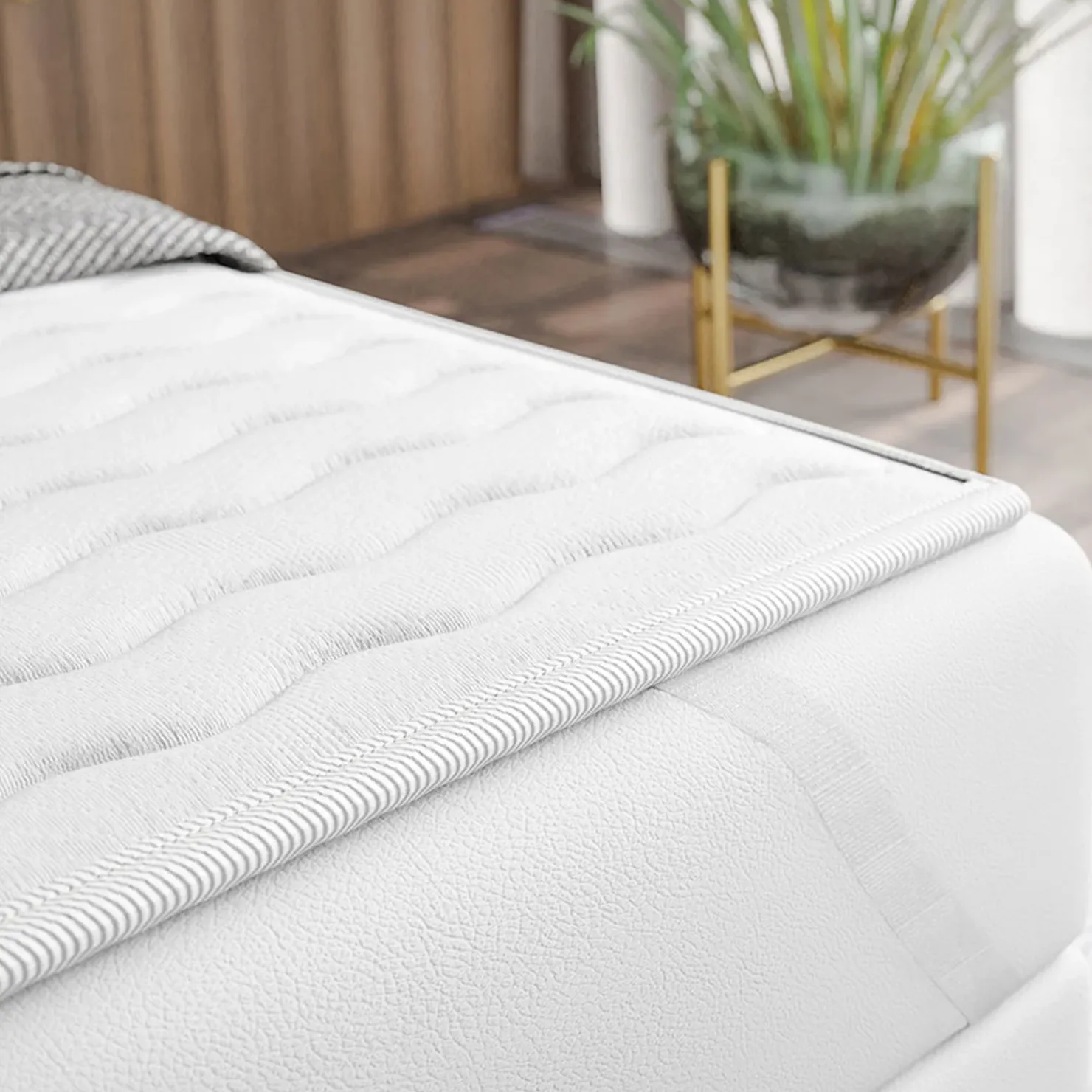 Garnero Arredamenti Topper alla francese 140x200cm trapuntato imbottito con elastici bianco Corsica Best